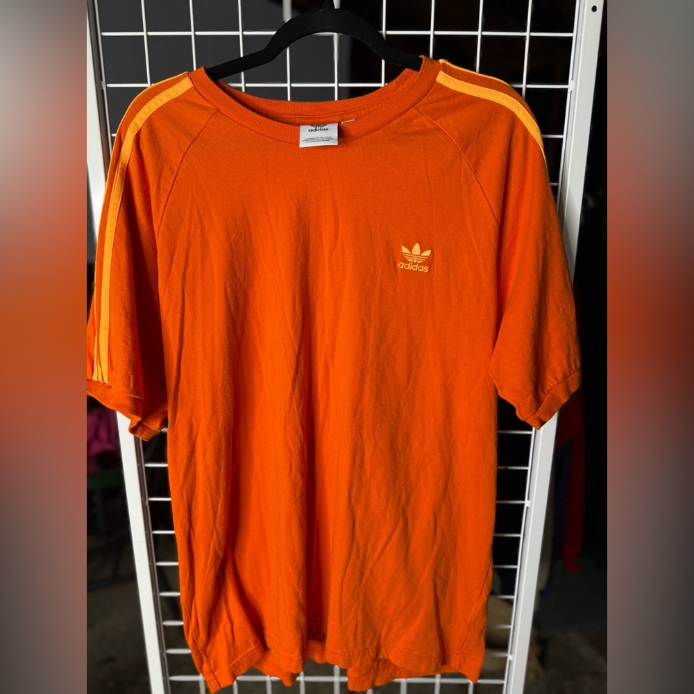 Y2K Adidas orange shirt